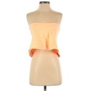 Elizabeth and James Peach Strapless Crop Top